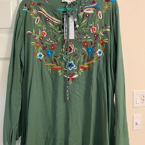Angel Heart olive green blouse
